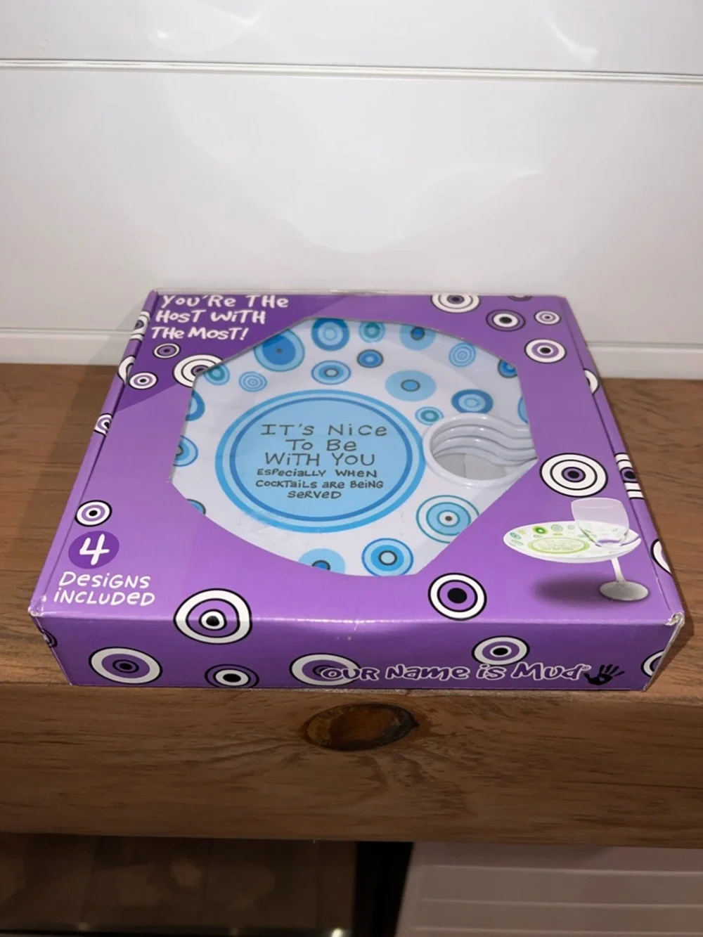 Enesco Cocktail-Wine Plate Set With Cup Holder - Picture 9 of 14